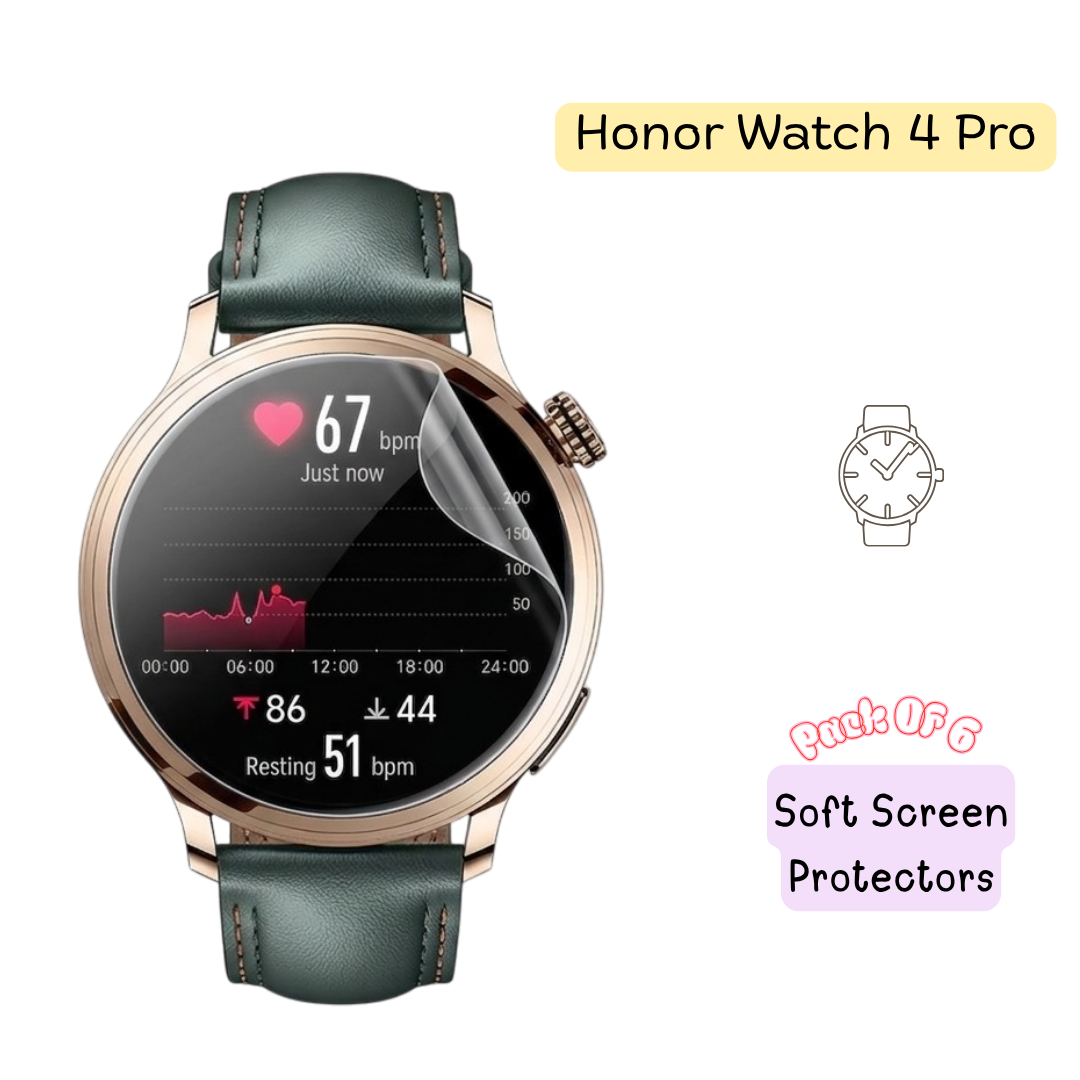 HONOR Watch 4 Pro Hydrogel Screen Protector – Pack of 6