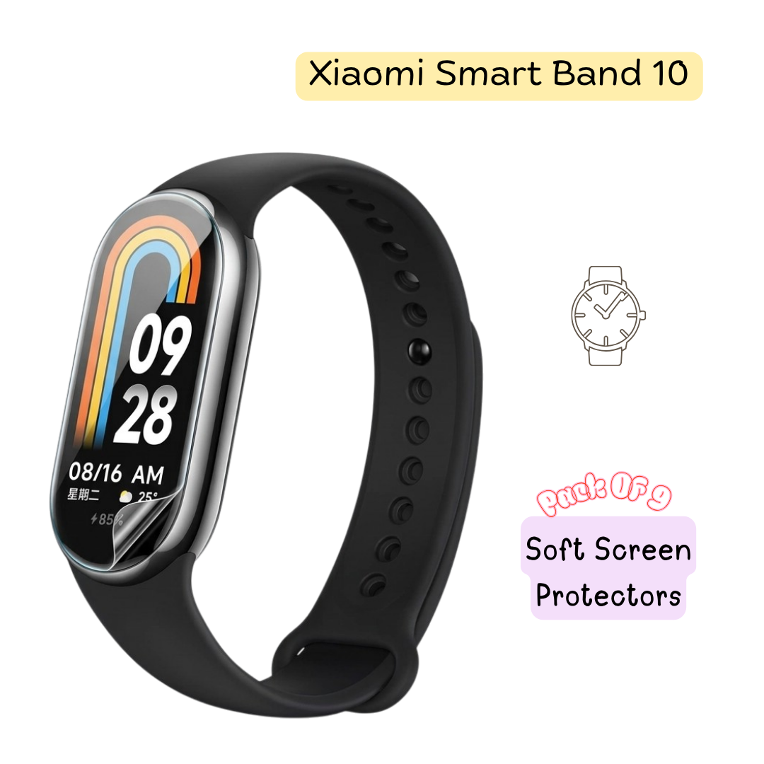 Xiaomi Smart Band 10 Hydrogel Screen Protector – Pack of 9
