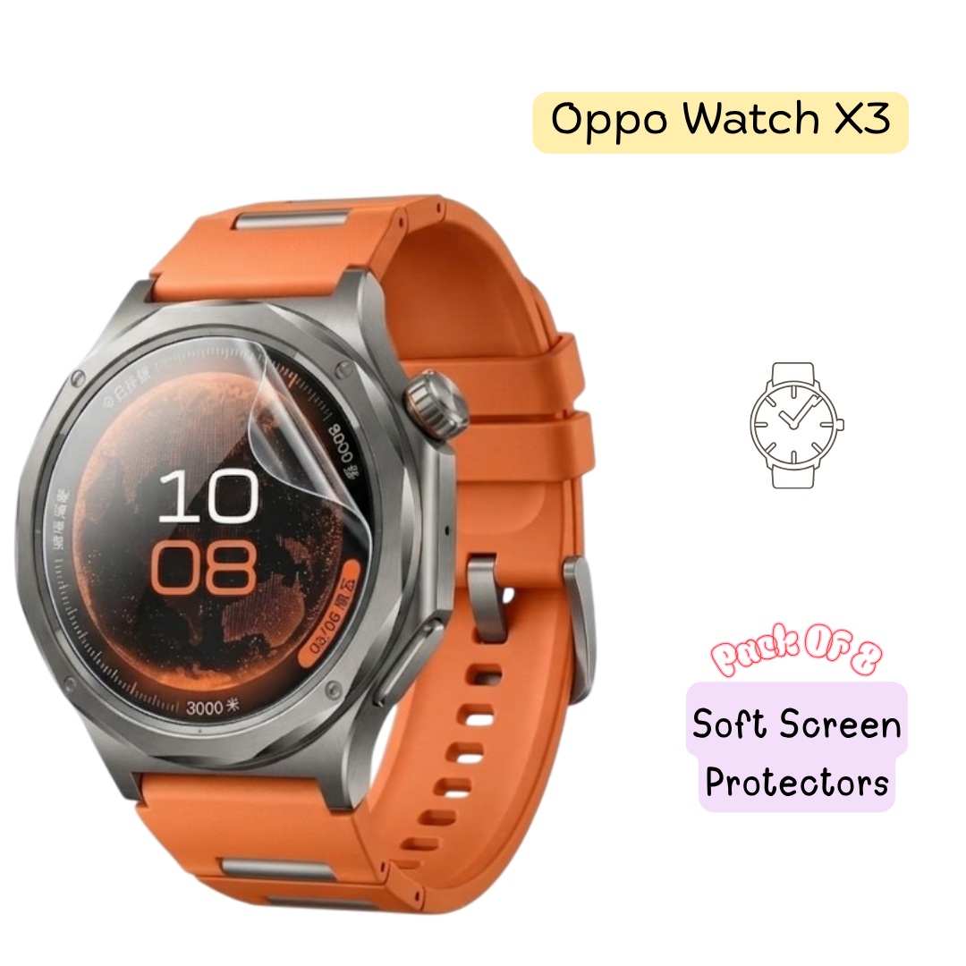 OPPO Watch X3 Hydrogel Screen Protector - Pack of 8