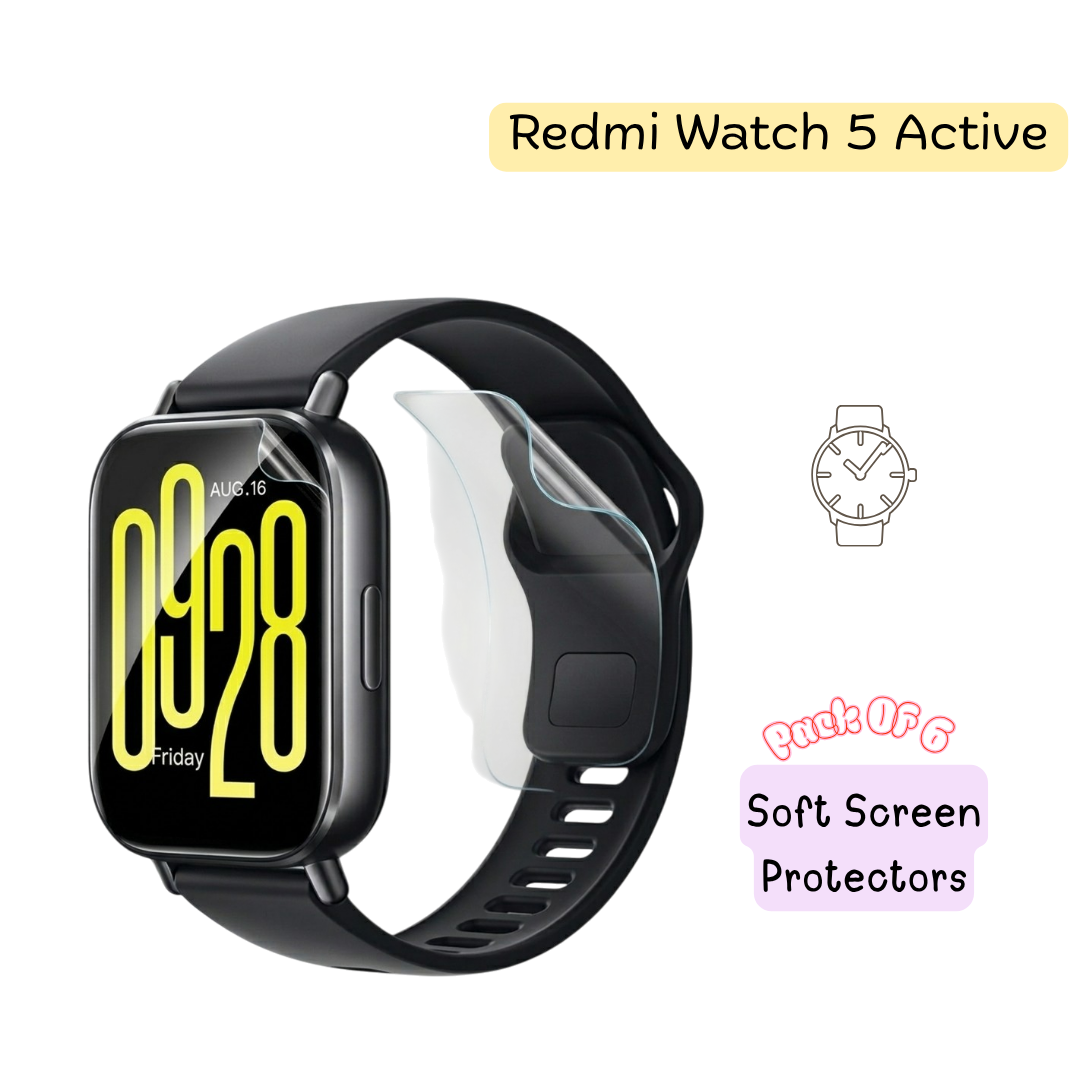 Redmi Watch 5 Active Hydrogel Screen Protector – Pack of 6