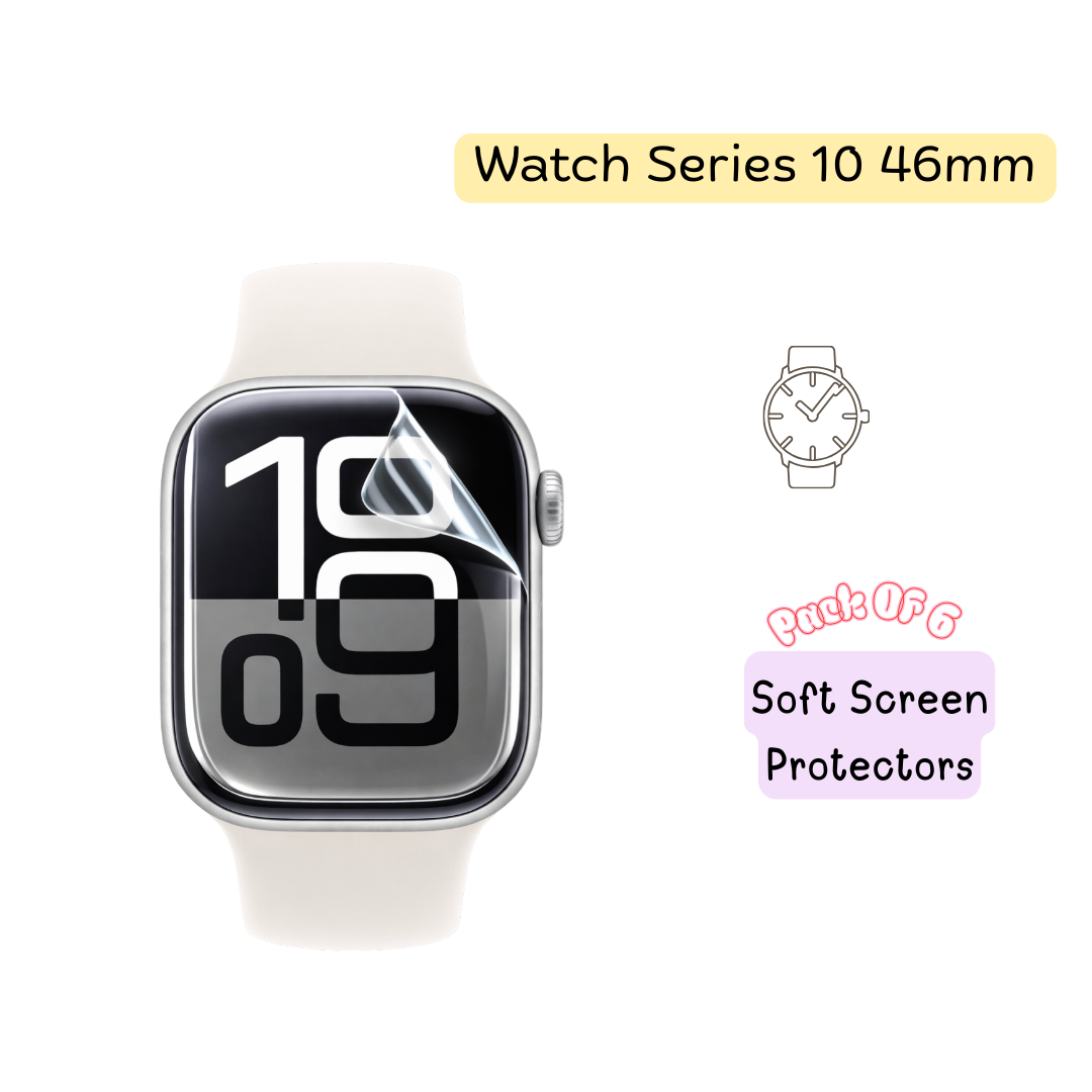 Apple Watch Series 10 46mm Hydrogel Screen Protector - Pack of 6