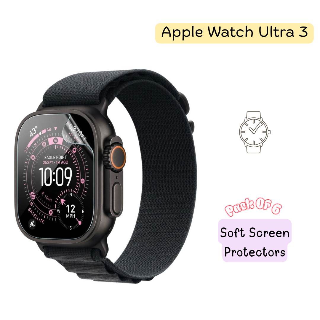 Apple Watch Ultra 3 Hydrogel Screen Protector - Pack of 6