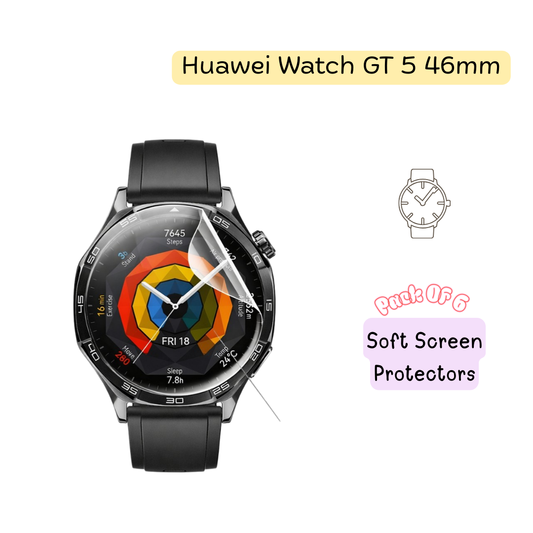 Huawei Watch GT 5 46mm Hydrogel Screen Protector - Pack of 6