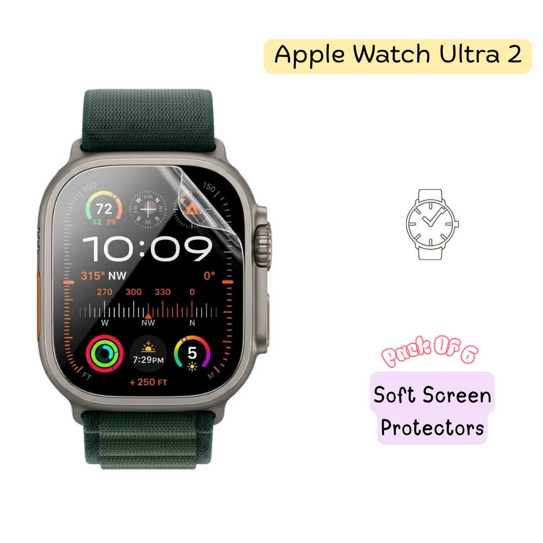 Apple Watch Ultra 2 Hydrogel Screen Protector - Pack of 6