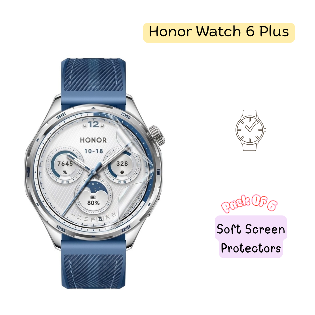 HONOR Watch 6 Plus Hydrogel Screen Protector - Pack of 6