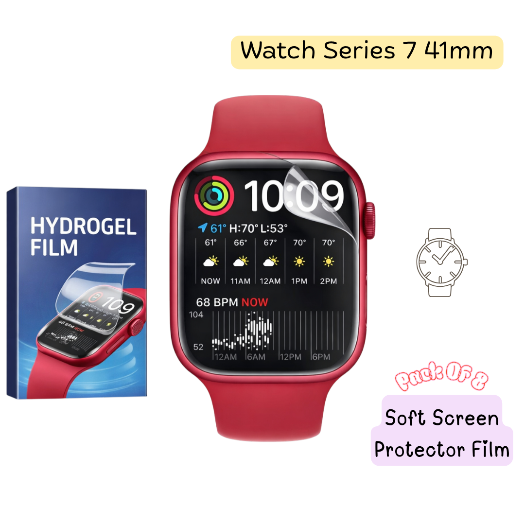 Apple Watch Series 7 41mm Hydrogel Screen Protector - Pack of 8