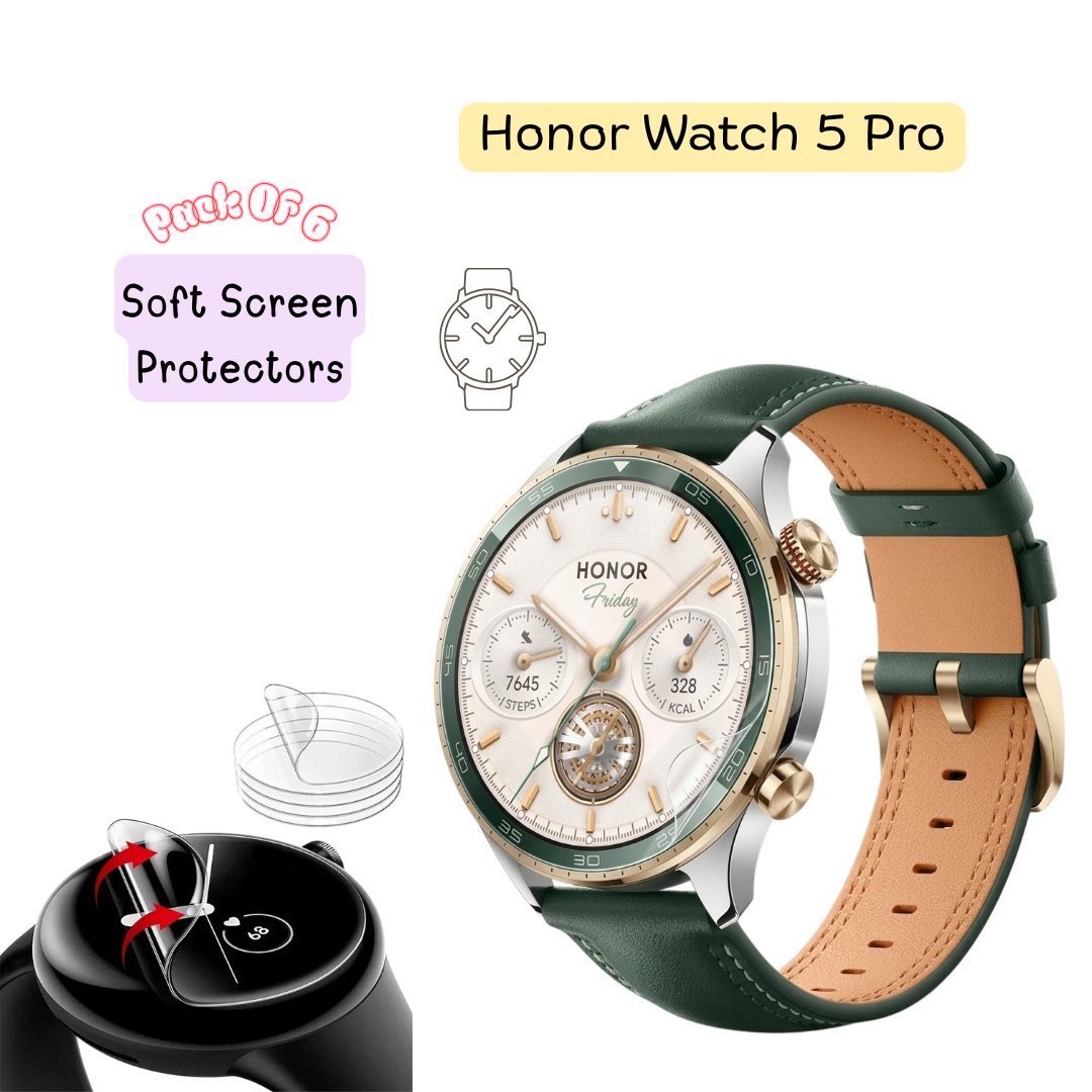 HONOR Watch 5 Pro Hydrogel Screen Protector - Pack of 6