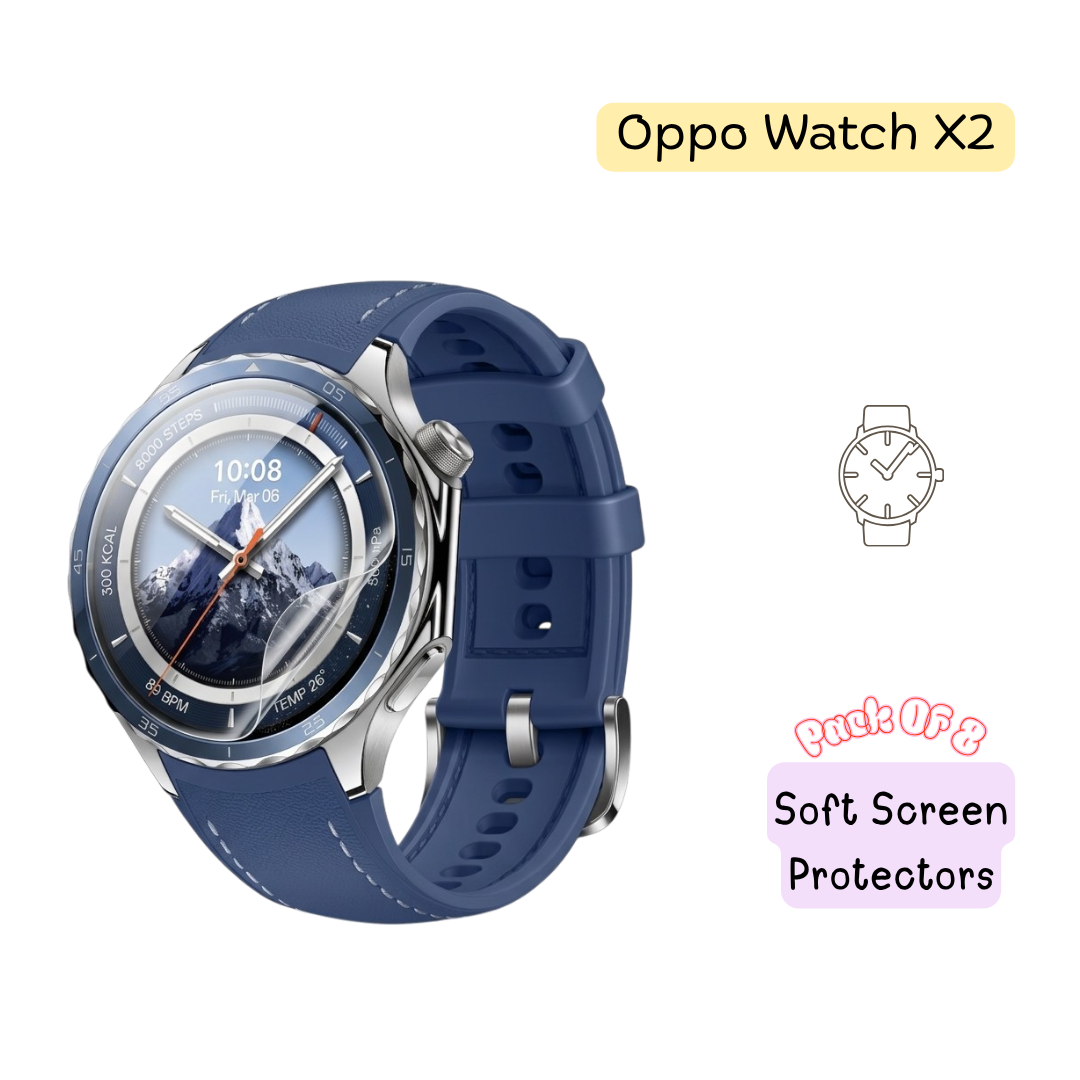 OPPO Watch X2 Hydrogel Screen Protector – Pack of 8
