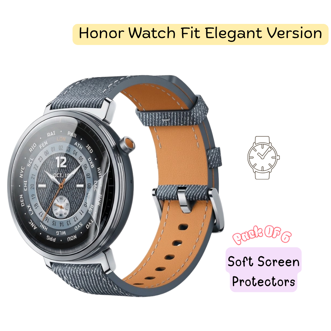 HONOR Watch Fit Elegant Edition Hydrogel Screen Protector - Pack of 6