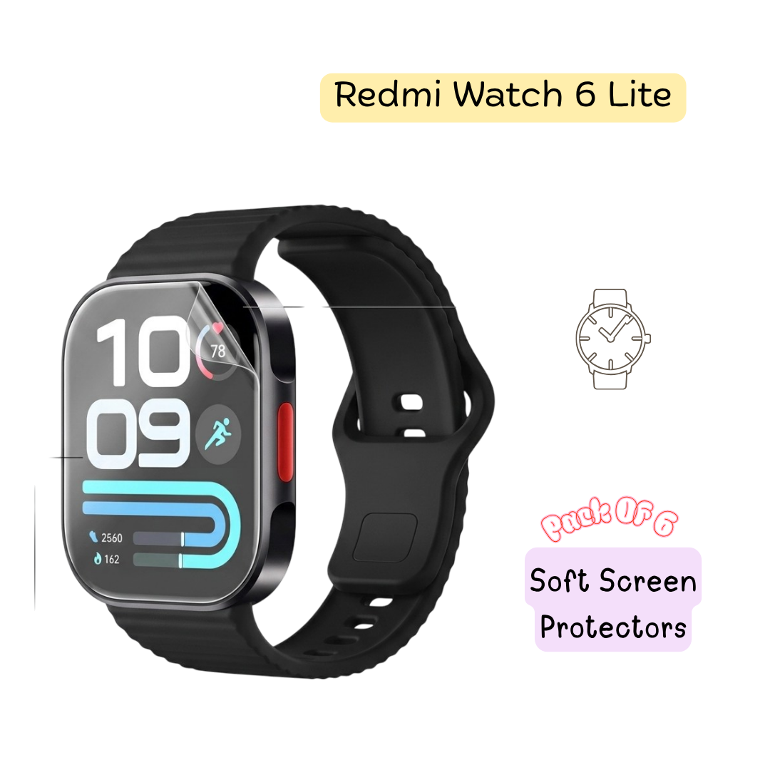 Redmi Watch 6 Lite Hydrogel Screen Protector – Pack of 6