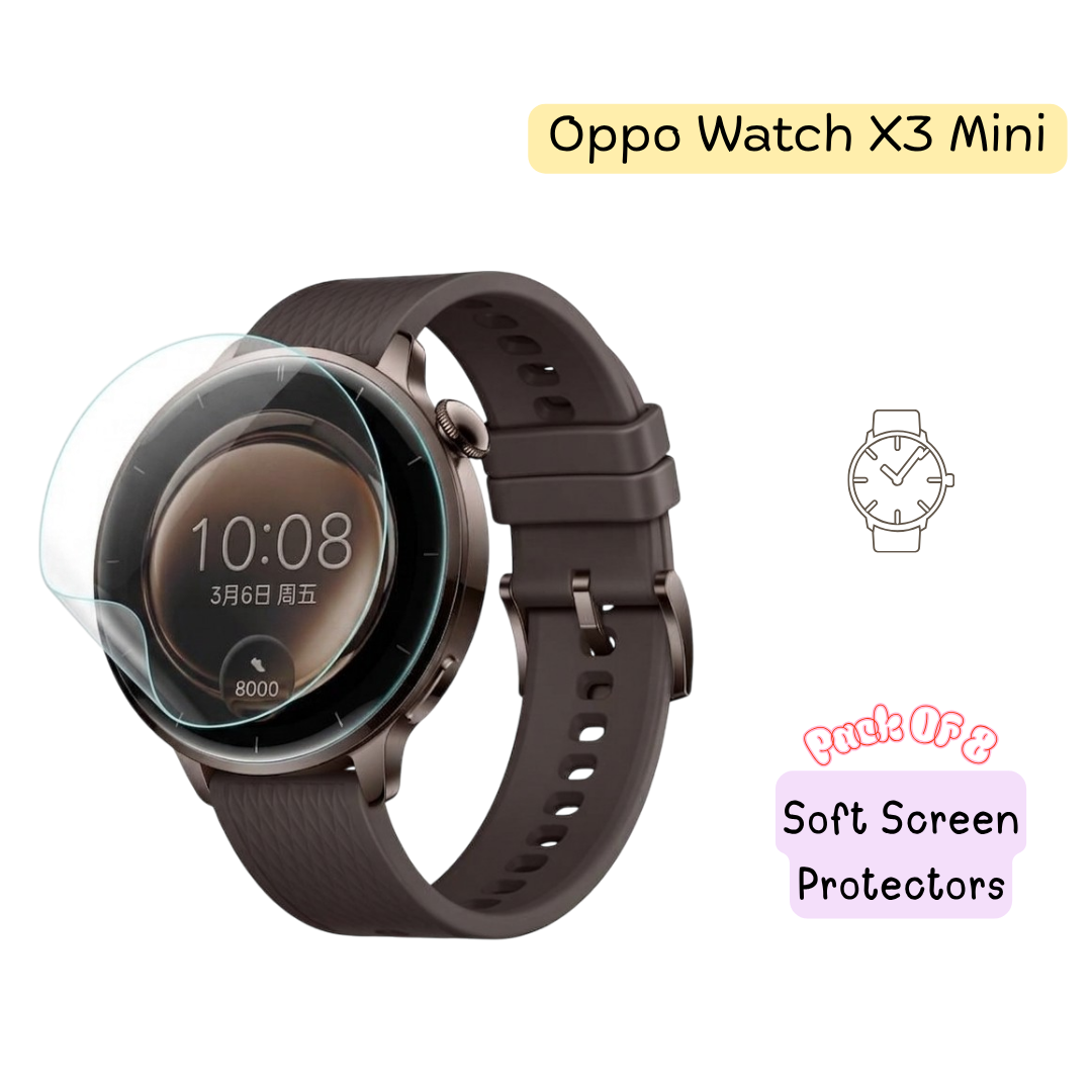 OPPO Watch X3 Mini Hydrogel Screen Protector – Pack of 8