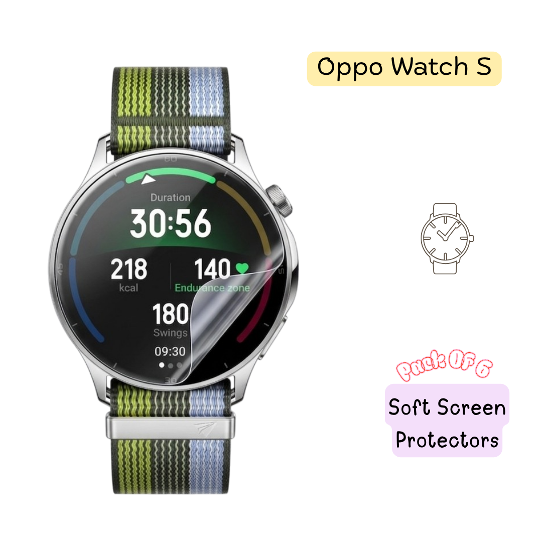 OPPO Watch S Hydrogel Screen Protector – Pack of 6