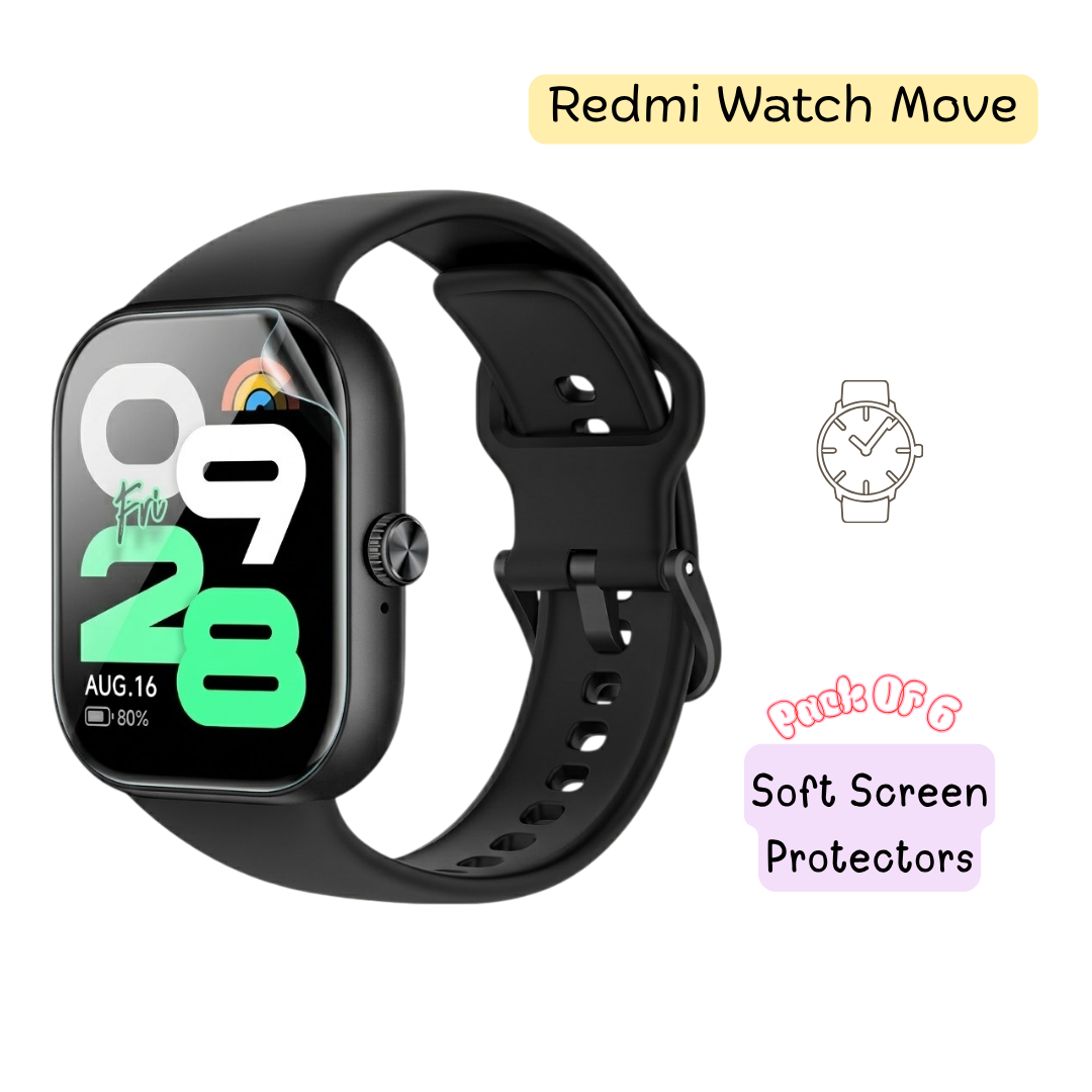 Redmi Watch Move Hydrogel Screen Protector - Pack of 6