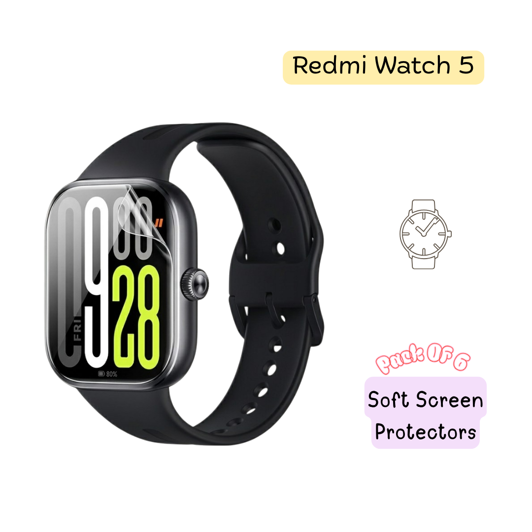 Redmi Watch 5 Hydrogel Screen Protector - Pack of 6