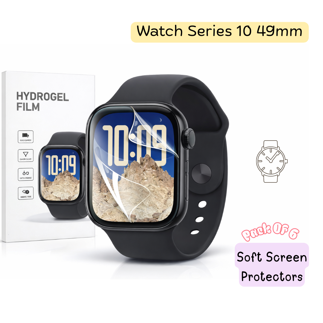 Apple Watch Series 10 49mm Hydrogel Screen Protector - Pack of 6