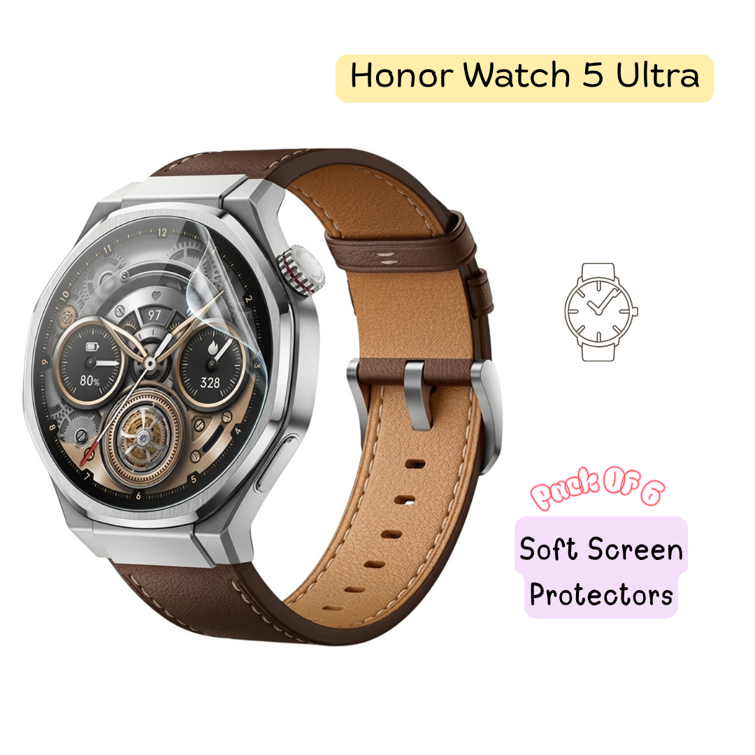 HONOR Watch 5 Ultra Hydrogel Screen Protector – Pack of 6