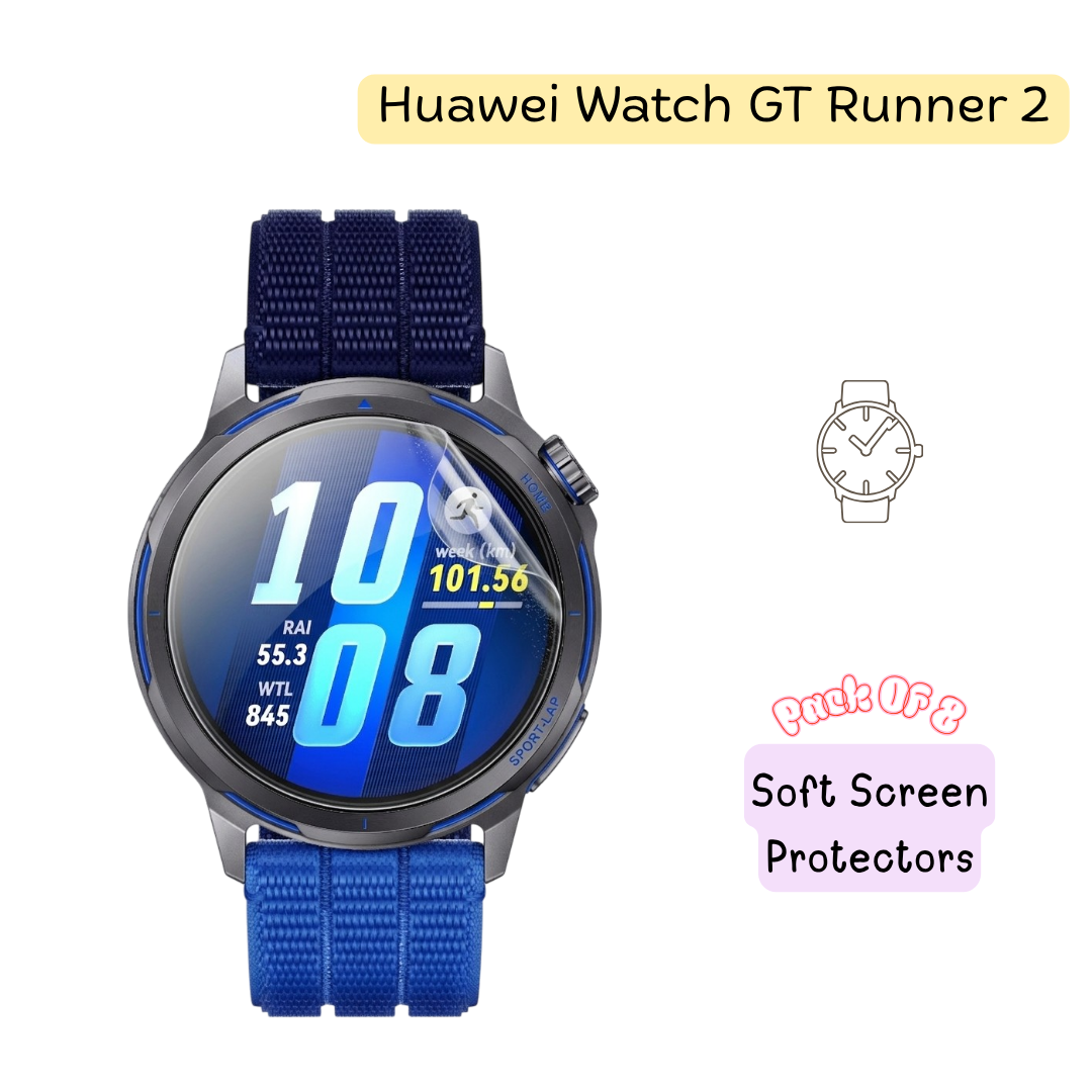 Huawei Watch GT Runner 2 Hydrogel Screen Protector – Pack of 8