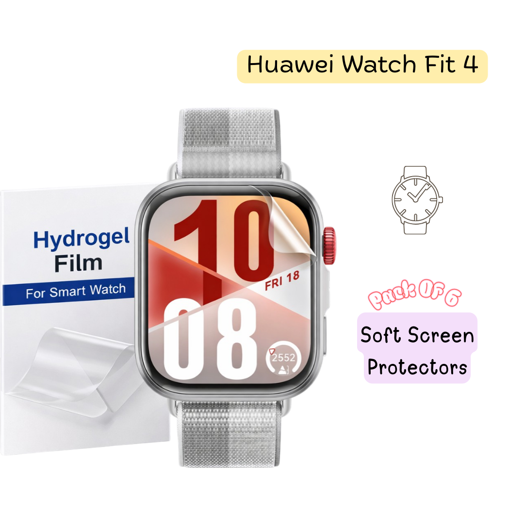 Huawei Watch Fit 4 Hydrogel Screen Protector – Pack of 6