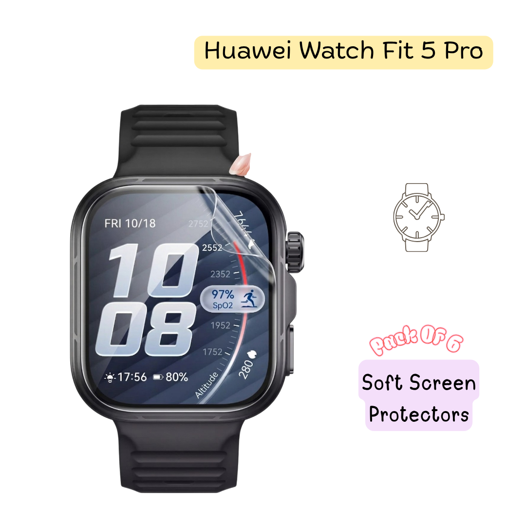 Huawei Watch Fit 5 Pro Hydrogel Screen Protector - Pack of 6