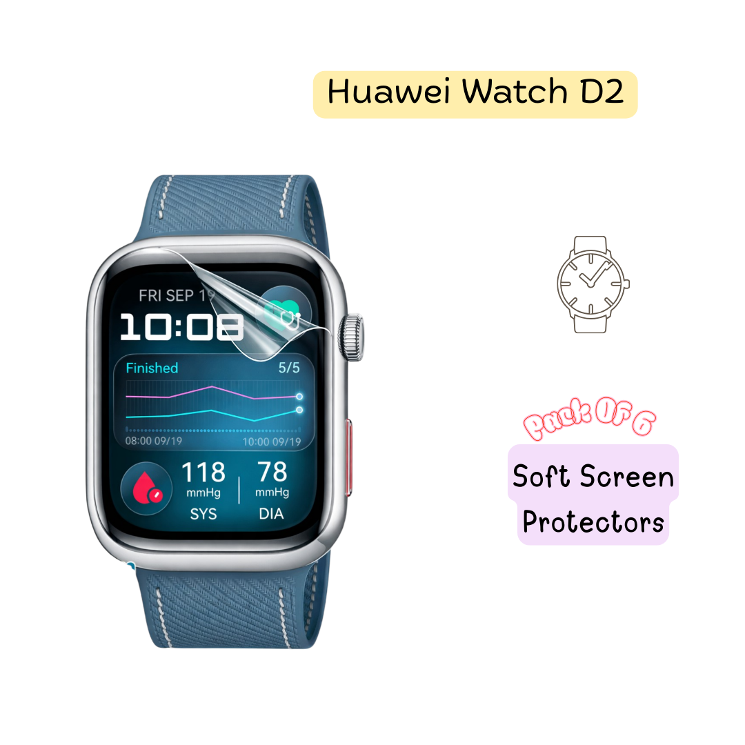 Huawei Watch D2 Hydrogel Screen Protector - Pack of 6