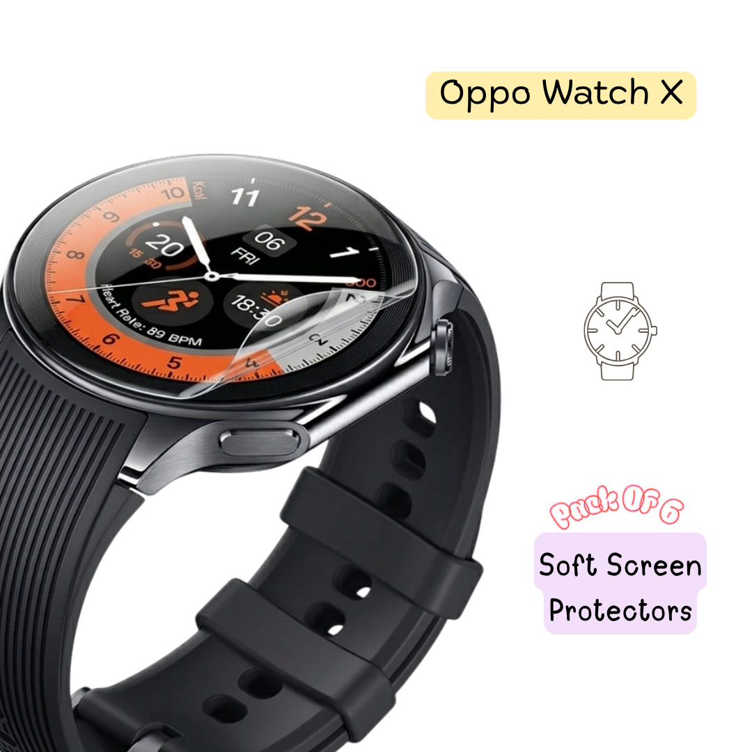 OPPO Watch X Hydrogel Screen Protector - Pack of 6