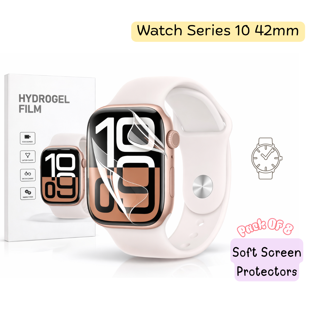 Apple Watch Series 10 42mm Hydrogel Screen Protector - Pack of 8