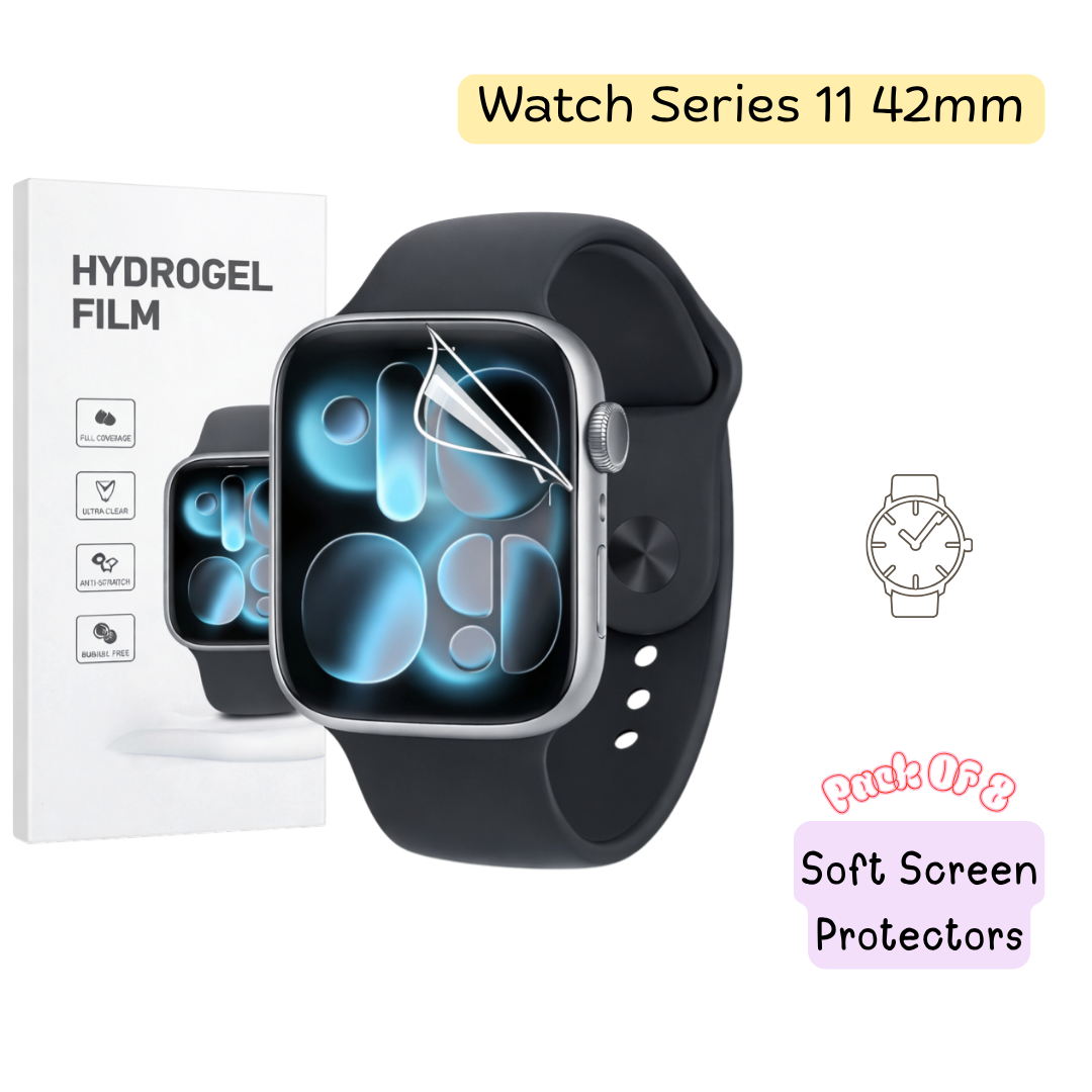Apple Watch Series 11 42mm Hydrogel Screen Protector - Pack of 8