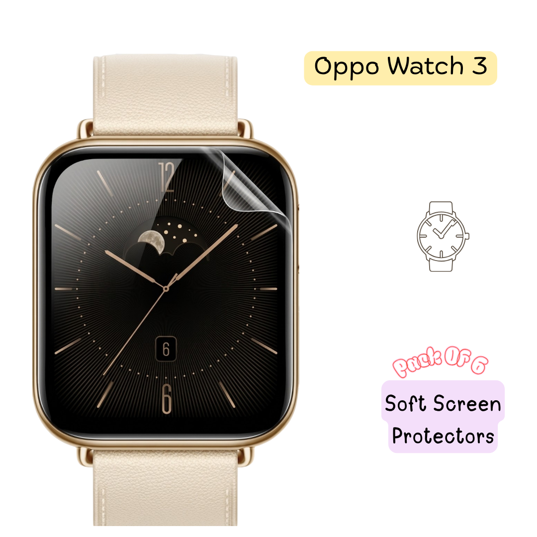 OPPO Watch 3 Hydrogel Screen Protector – Pack of 6