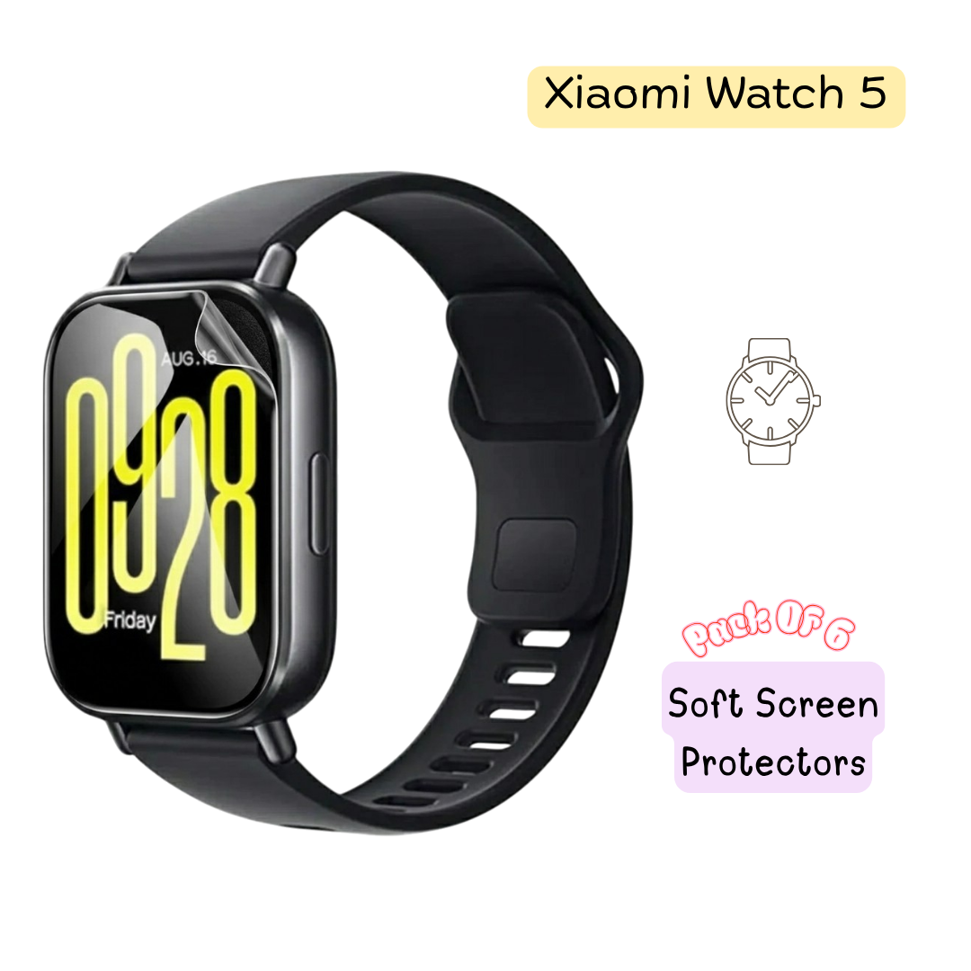 Xiaomi Watch 5 Hydrogel Screen Protector - Pack of 6
