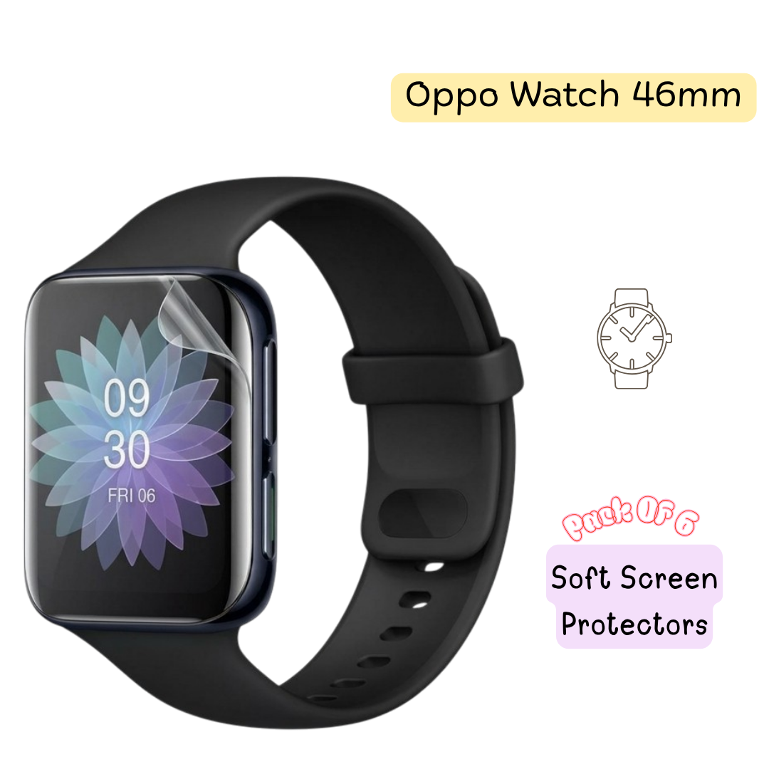 OPPO Watch 46mm Hydrogel Screen Protector – Pack of 6