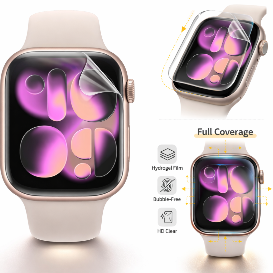 Apple Watch Series 11 46mm Hydrogel Screen Protector – Pack of 6